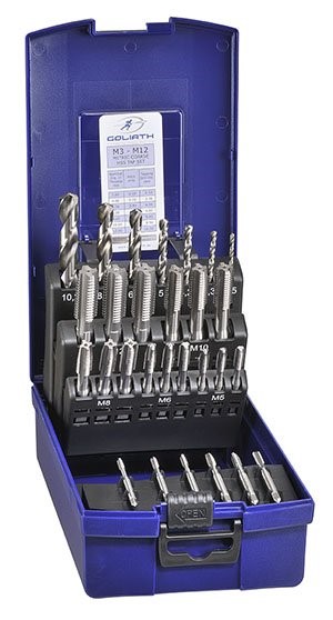 GOLIATH TAP HSS & DRILL M3 - M12 BOXED SET